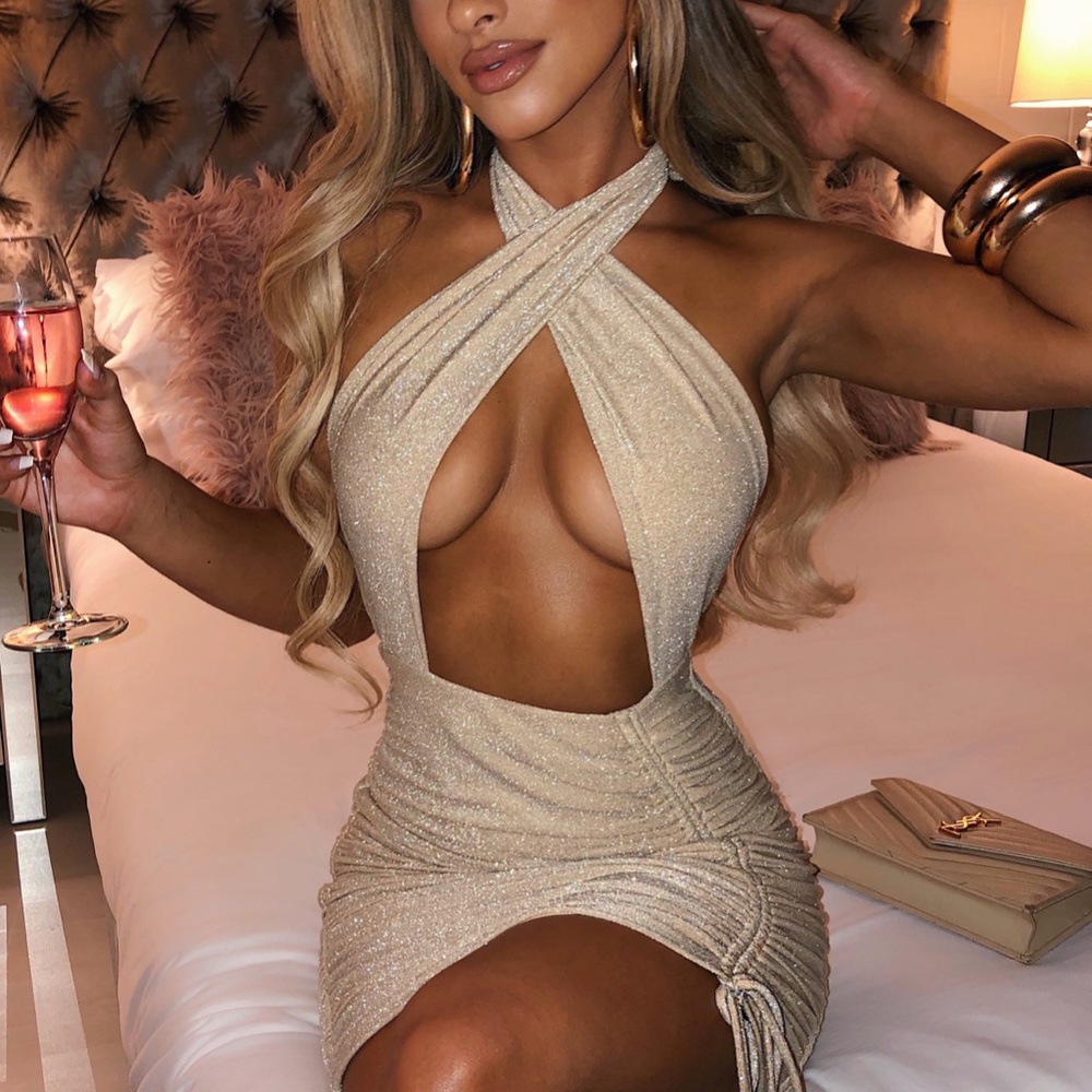 Babyboo Fashion Margarita Mini Dress - Gold Sparkle